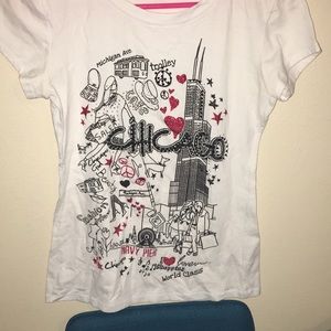 kids “chicago” sparkly graphic t shirt